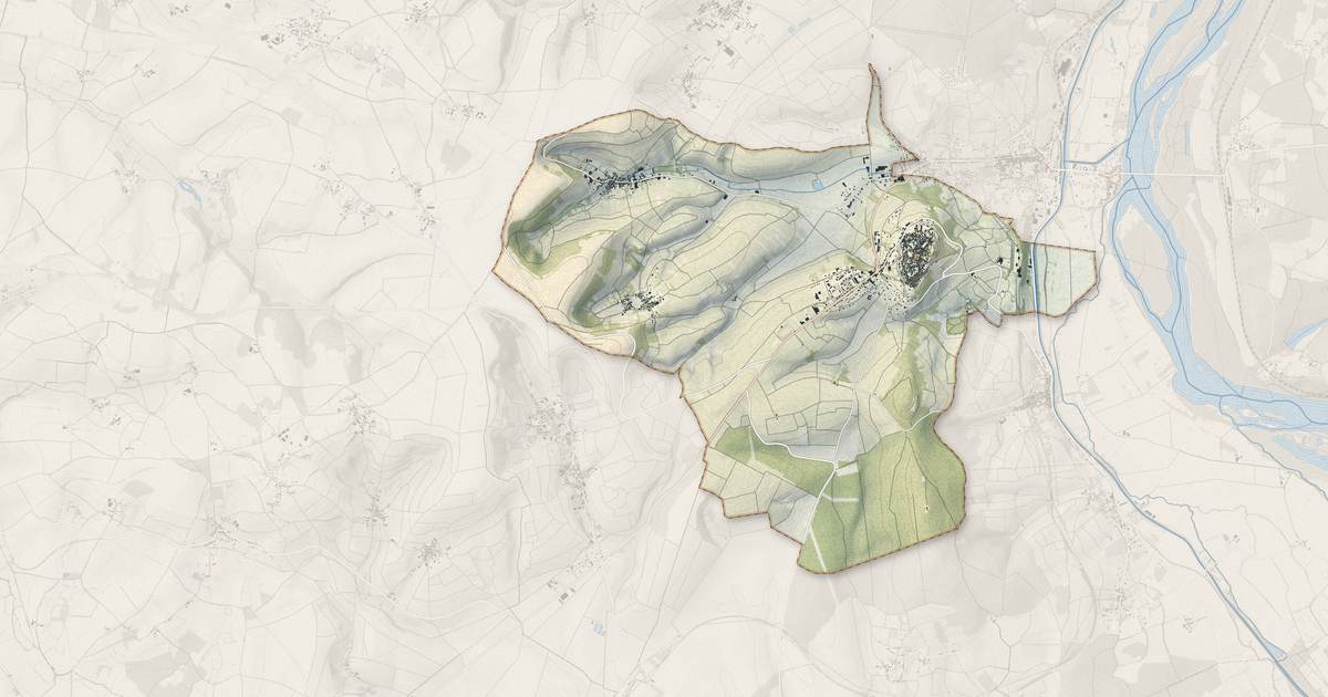 Portrait cartographique de Sancerre : relief, eau, forêts, bâti et voies, calculés à partir des données de l'IGN