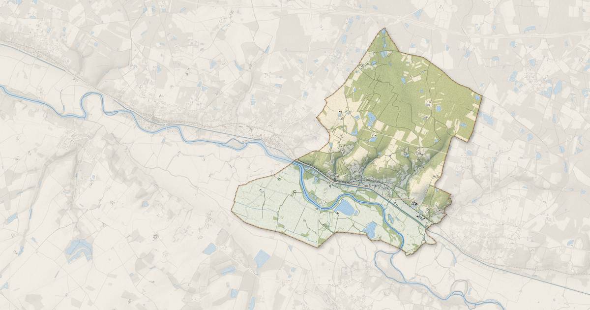 Portrait cartographique de Thénioux : relief, eau, forêts, bâti et voies, calculés à partir des données de l'IGN