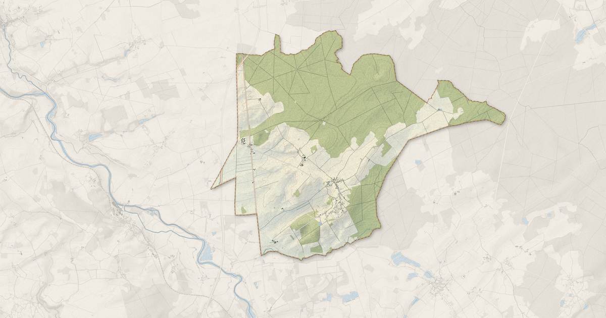 Portrait cartographique de Uzay-le-Venon : relief, eau, forêts, bâti et voies, calculés à partir des données de l'IGN