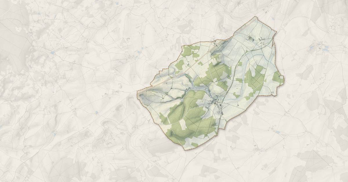 Portrait cartographique de Veaugues : relief, eau, forêts, bâti et voies, calculés à partir des données de l'IGN