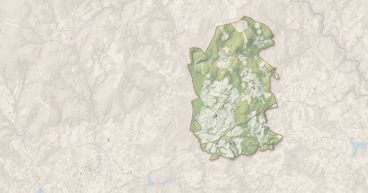 Portrait cartographique de Alleyrat : relief, eau, forêts, bâti et voies, calculés à partir des données de l'IGN