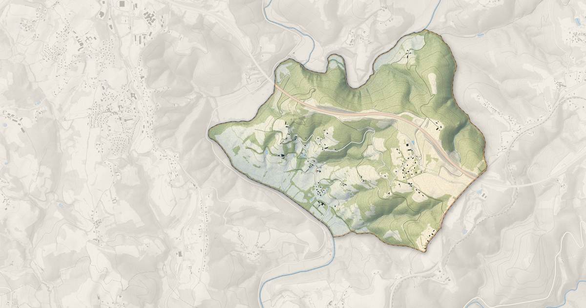 Portrait cartographique de Les Angles-sur-Corrèze : relief, eau, forêts, bâti et voies, calculés à partir des données de l'IGN