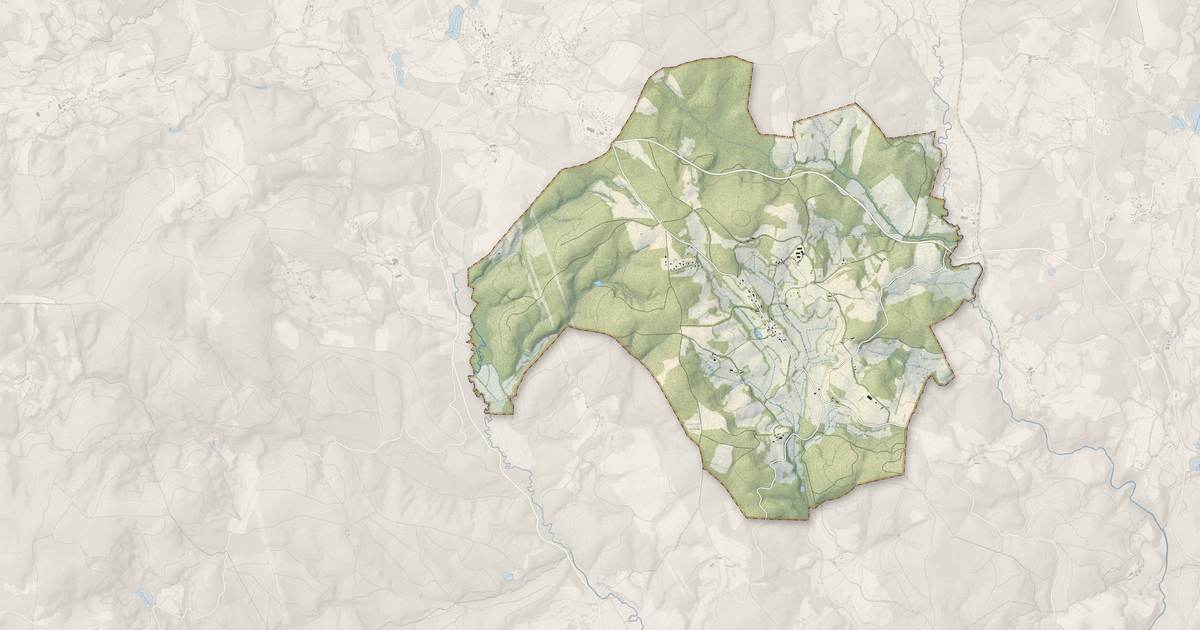 Portrait cartographique de Bellechassagne : relief, eau, forêts, bâti et voies, calculés à partir des données de l'IGN