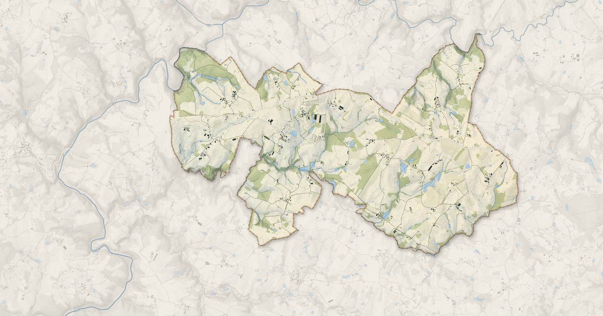 Portrait cartographique de Beyssenac : relief, eau, forêts, bâti et voies, calculés à partir des données de l'IGN