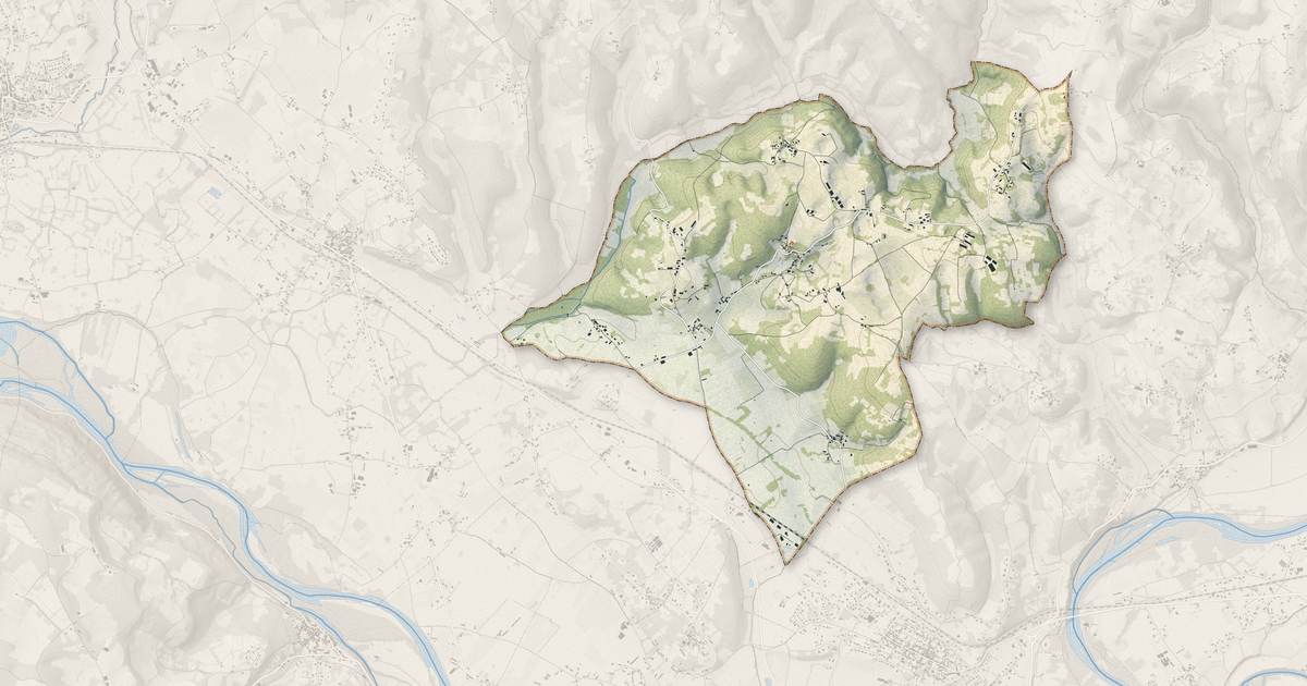Portrait cartographique de Bilhac : relief, eau, forêts, bâti et voies, calculés à partir des données de l'IGN