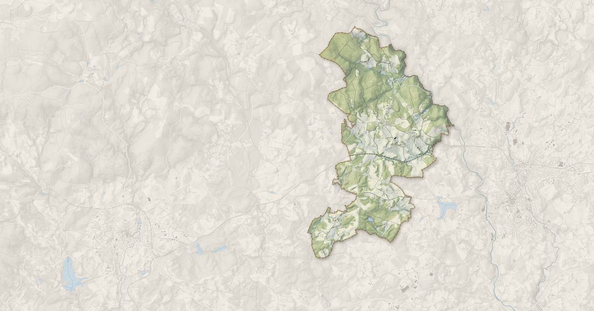 Portrait cartographique de Chaveroche : relief, eau, forêts, bâti et voies, calculés à partir des données de l'IGN
