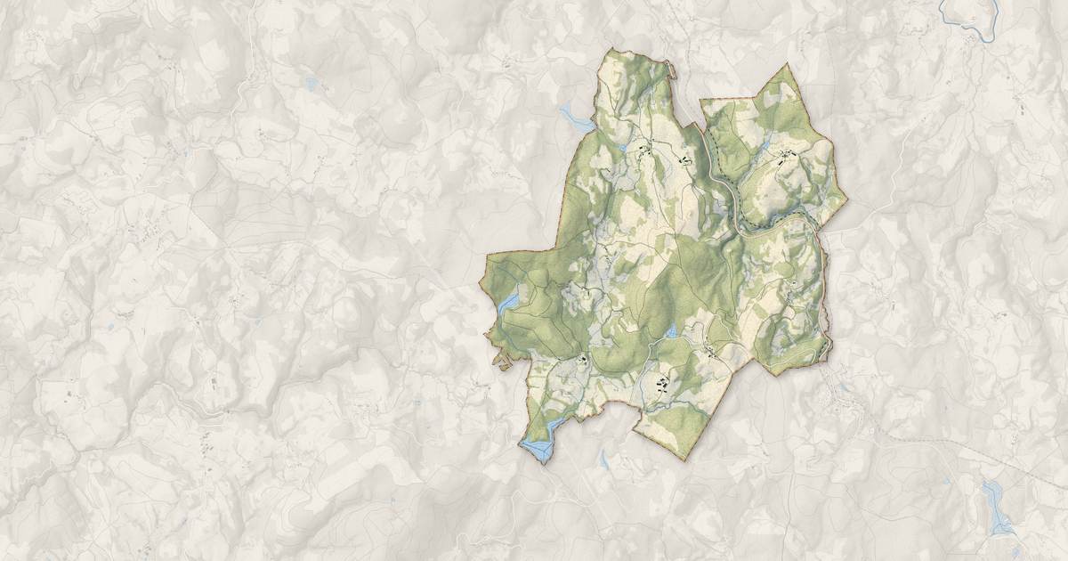 Portrait cartographique de L'Église-aux-Bois : relief, eau, forêts, bâti et voies, calculés à partir des données de l'IGN