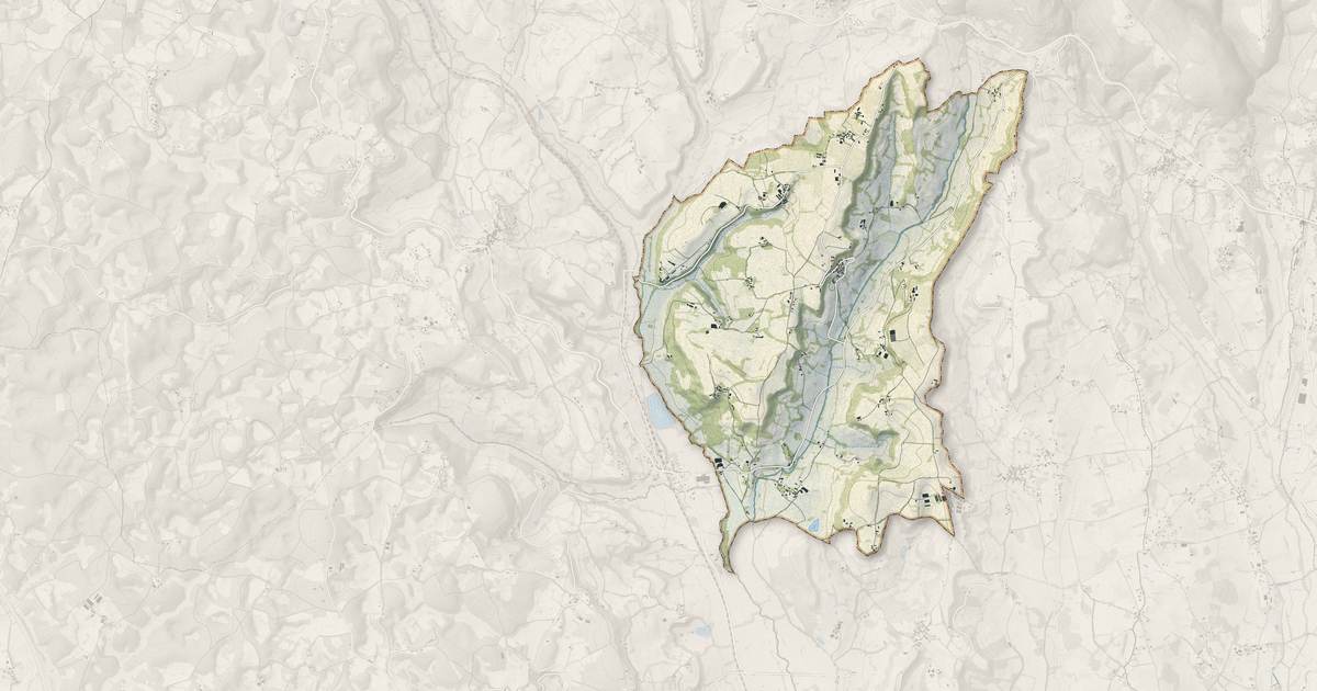 Portrait cartographique de Ligneyrac : relief, eau, forêts, bâti et voies, calculés à partir des données de l'IGN