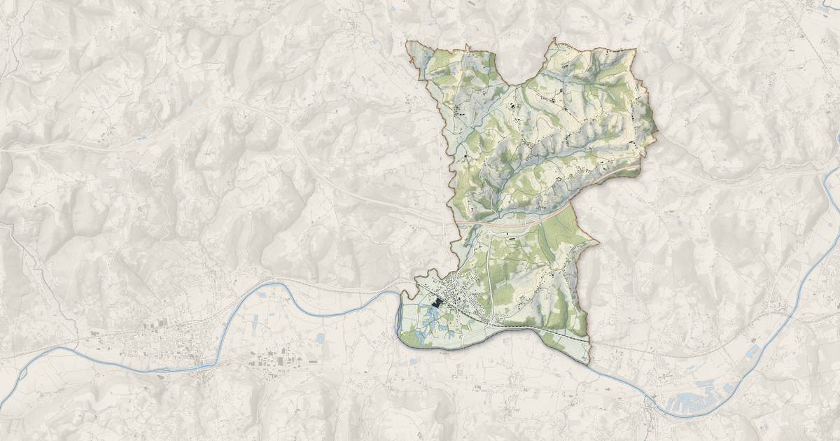 Portrait cartographique de Mansac : relief, eau, forêts, bâti et voies, calculés à partir des données de l'IGN