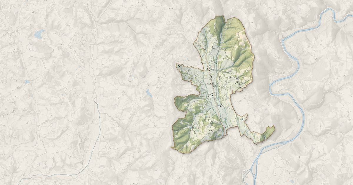 Portrait cartographique de Nonards : relief, eau, forêts, bâti et voies, calculés à partir des données de l'IGN