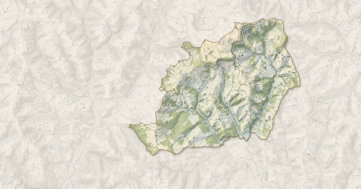 Portrait cartographique de Perpezac-le-Blanc : relief, eau, forêts, bâti et voies, calculés à partir des données de l'IGN