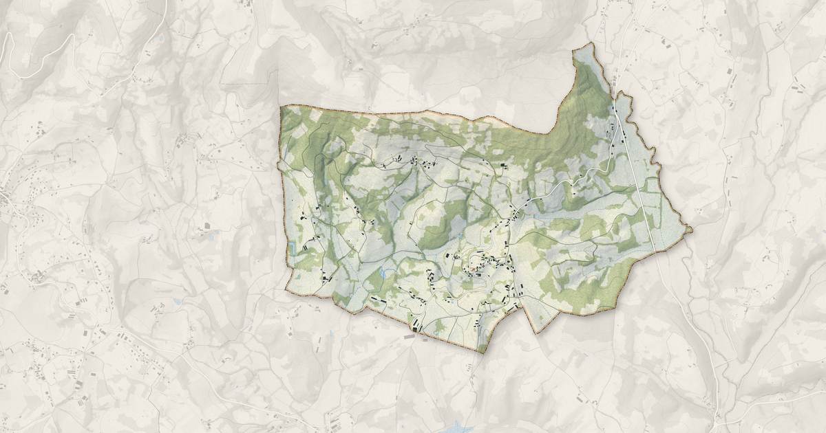 Portrait cartographique de Saint-Bazile-de-Meyssac : relief, eau, forêts, bâti et voies, calculés à partir des données de l'IGN