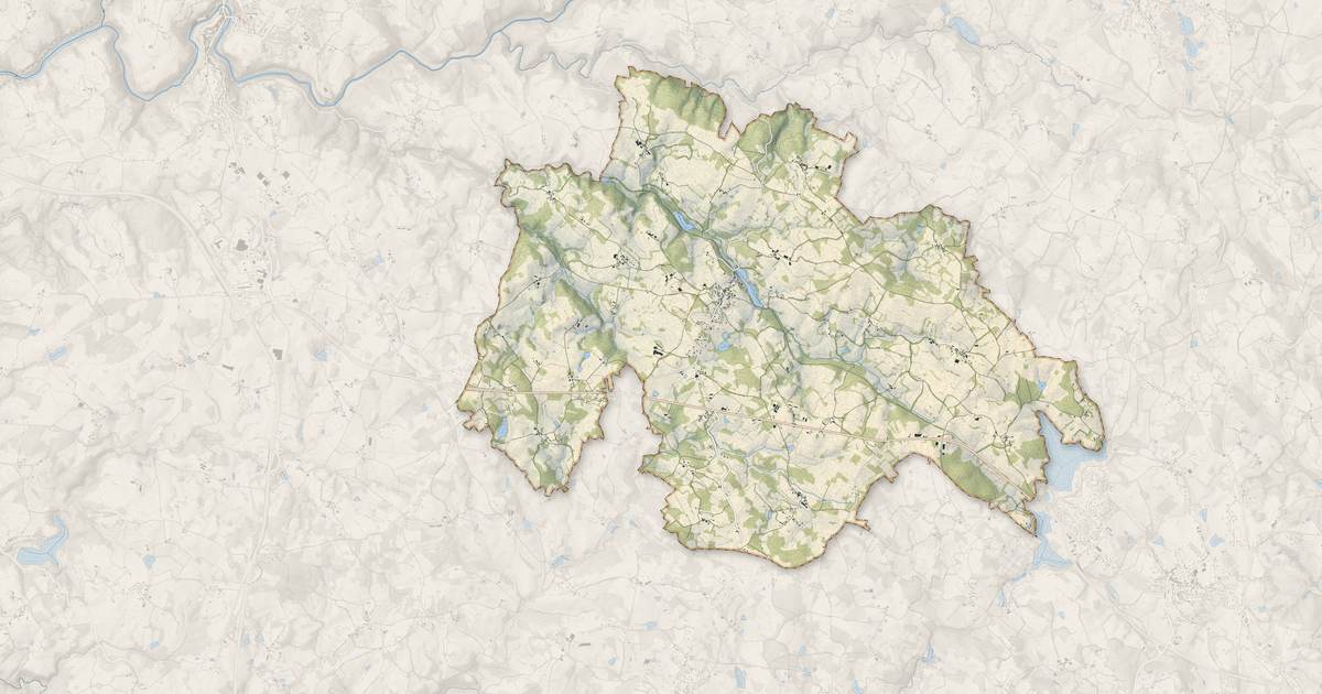 Portrait cartographique de Saint-Jal : relief, eau, forêts, bâti et voies, calculés à partir des données de l'IGN