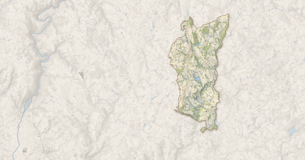 Portrait cartographique de Saint-Pardoux-l'Ortigier : relief, eau, forêts, bâti et voies, calculés à partir des données de l'IGN