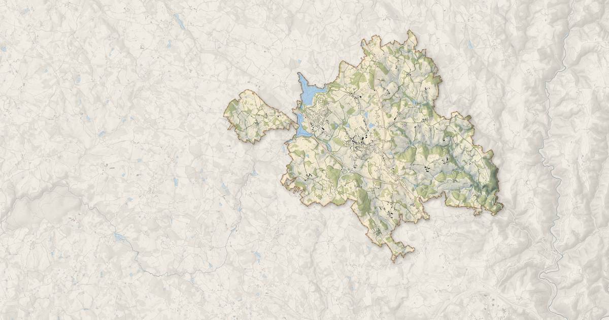 Portrait cartographique de Seilhac : relief, eau, forêts, bâti et voies, calculés à partir des données de l'IGN