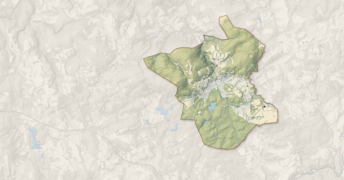 Portrait cartographique de Toy-Viam : relief, eau, forêts, bâti et voies, calculés à partir des données de l'IGN