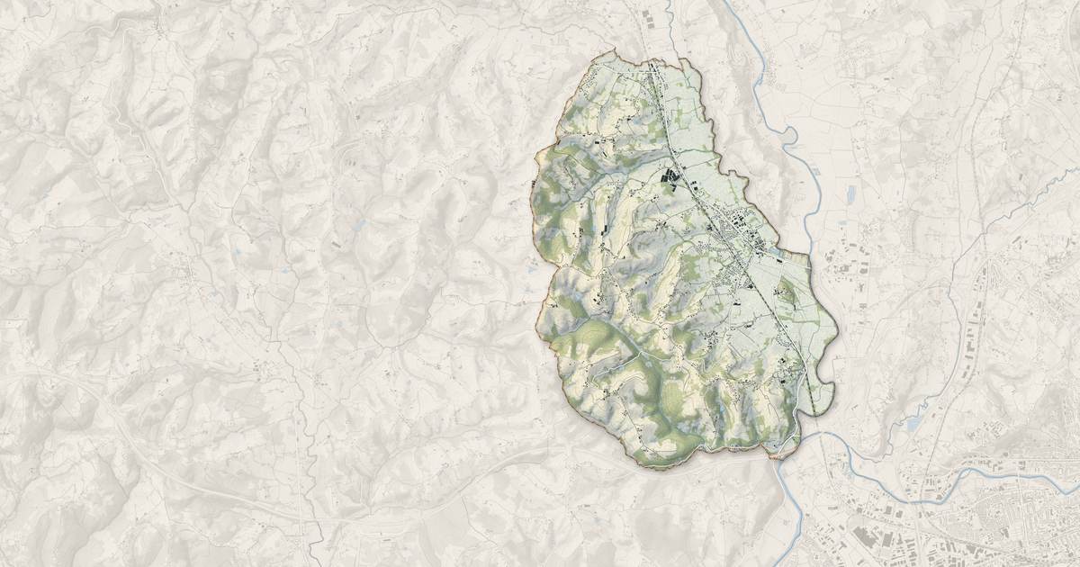 Portrait cartographique de Varetz : relief, eau, forêts, bâti et voies, calculés à partir des données de l'IGN