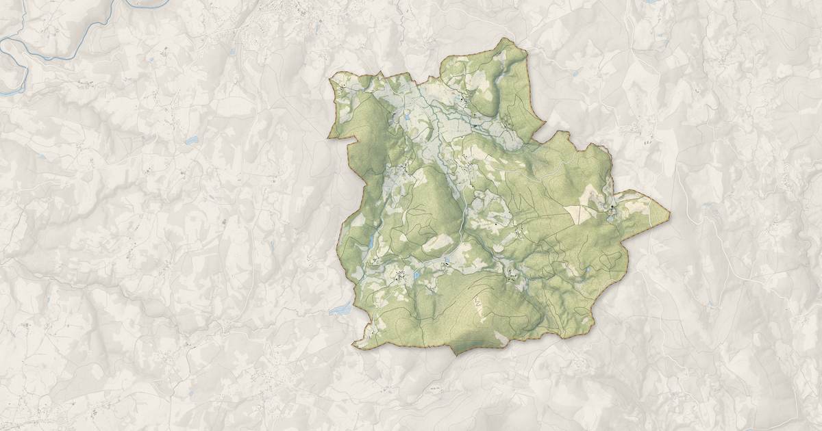 Portrait cartographique de Veix : relief, eau, forêts, bâti et voies, calculés à partir des données de l'IGN