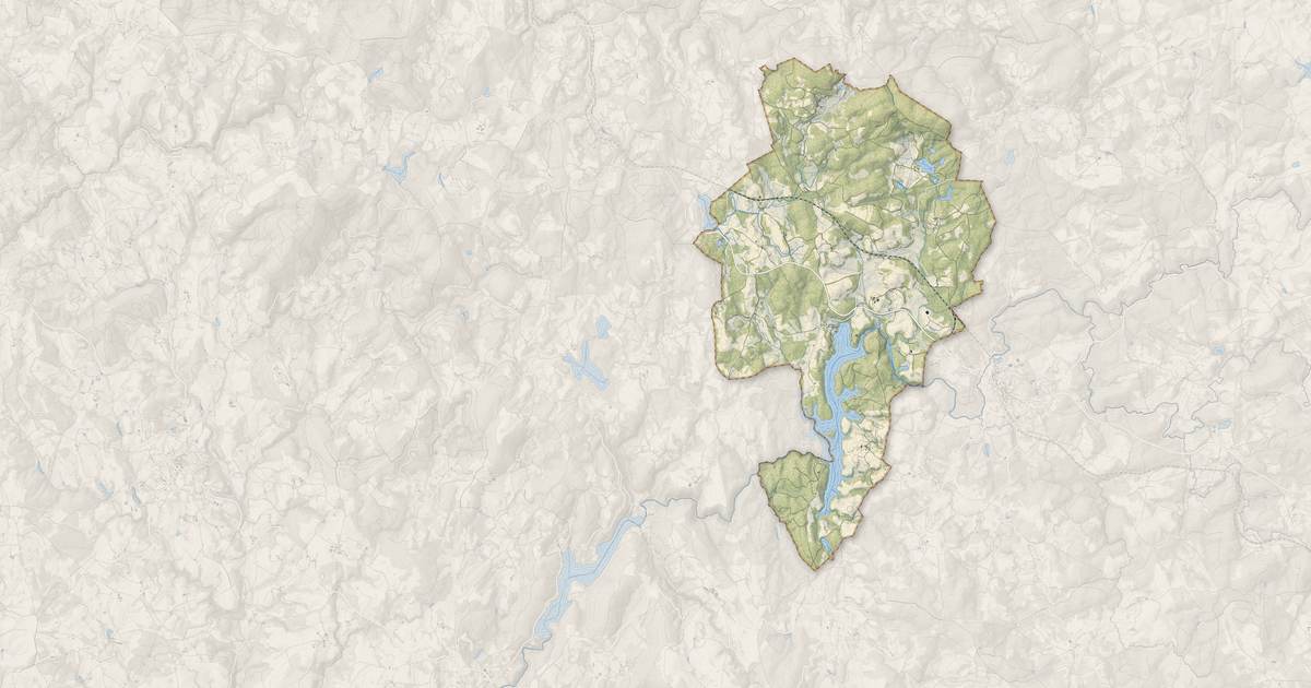 Portrait cartographique de Viam : relief, eau, forêts, bâti et voies, calculés à partir des données de l'IGN