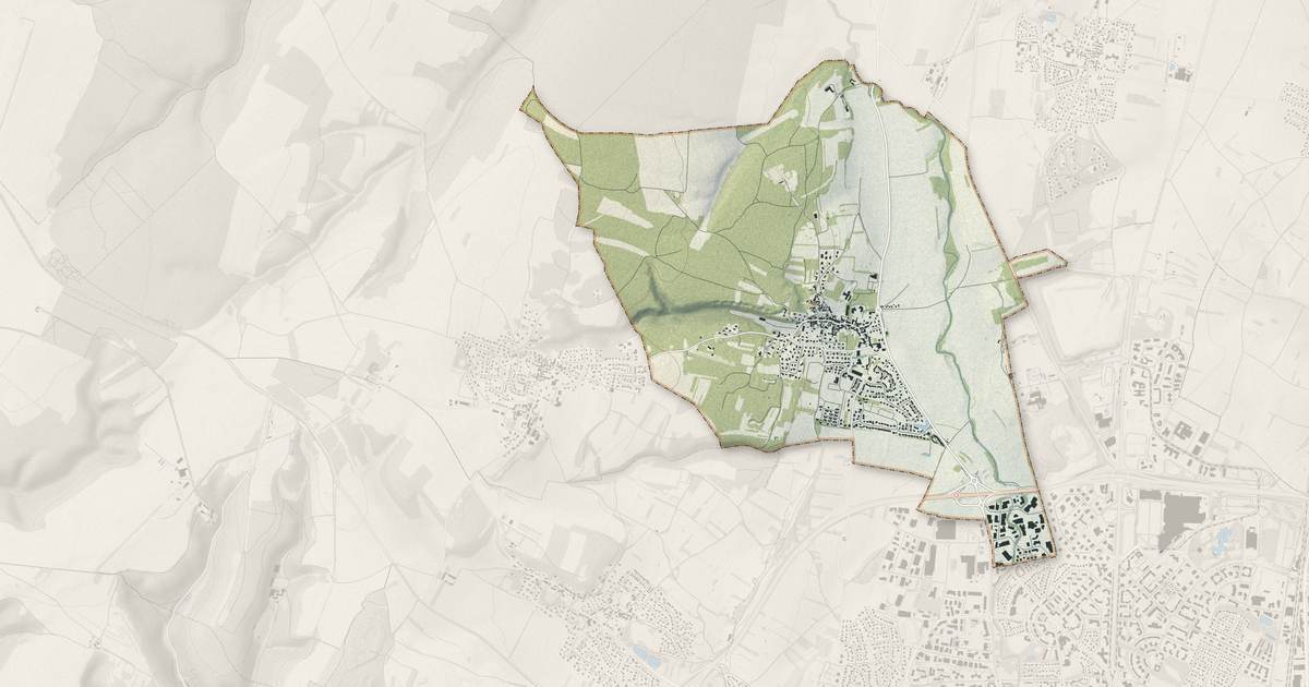Portrait cartographique de Ahuy : relief, eau, forêts, bâti et voies, calculés à partir des données de l'IGN