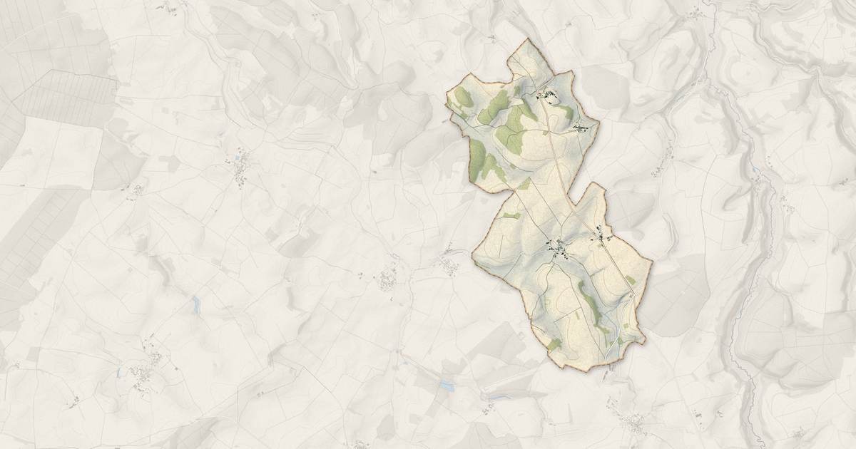 Portrait cartographique de Ampilly-les-Bordes : relief, eau, forêts, bâti et voies, calculés à partir des données de l'IGN