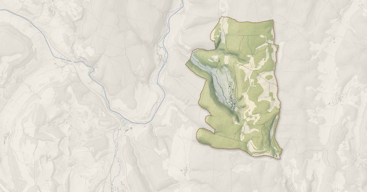 Portrait cartographique de Antheuil : relief, eau, forêts, bâti et voies, calculés à partir des données de l'IGN