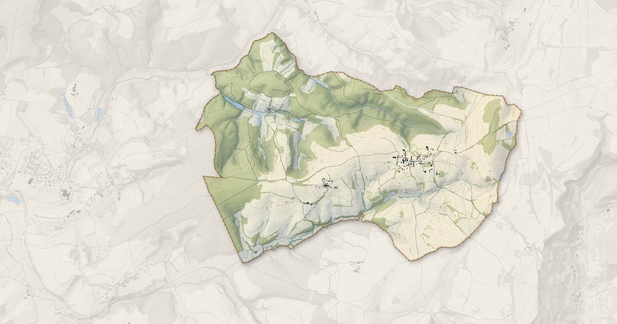 Portrait cartographique de Aubigny-la-Ronce : relief, eau, forêts, bâti et voies, calculés à partir des données de l'IGN