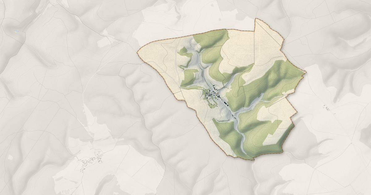 Portrait cartographique de Avelanges : relief, eau, forêts, bâti et voies, calculés à partir des données de l'IGN