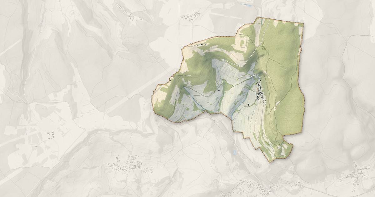 Portrait cartographique de Baulme-la-Roche : relief, eau, forêts, bâti et voies, calculés à partir des données de l'IGN