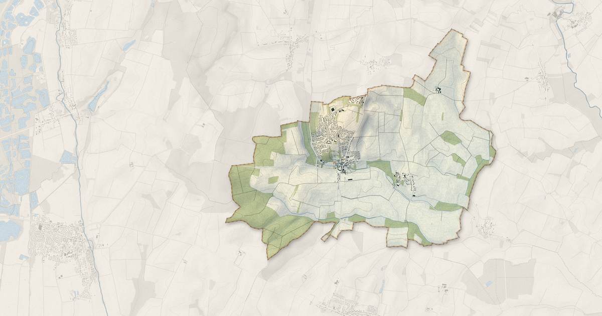 Portrait cartographique de Belleneuve : relief, eau, forêts, bâti et voies, calculés à partir des données de l'IGN