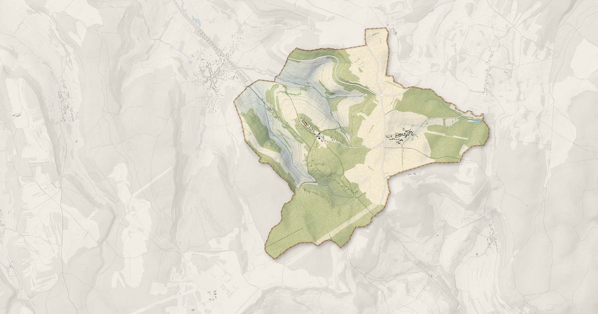 Portrait cartographique de Blaisy-Haut : relief, eau, forêts, bâti et voies, calculés à partir des données de l'IGN