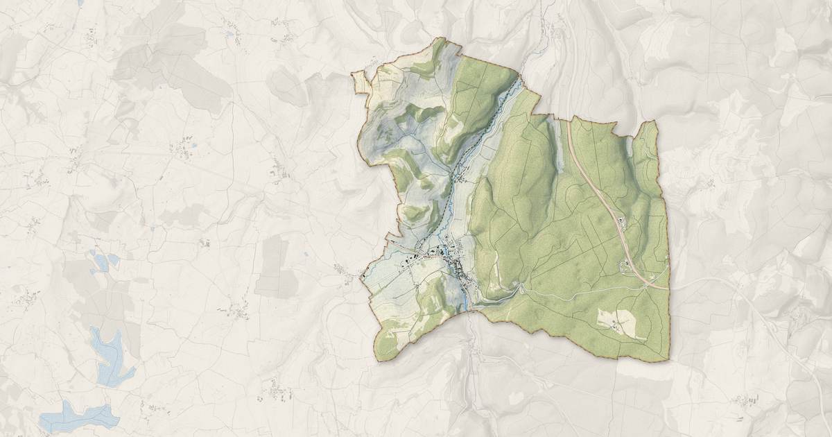 Portrait cartographique de Bligny-sur-Ouche : relief, eau, forêts, bâti et voies, calculés à partir des données de l'IGN