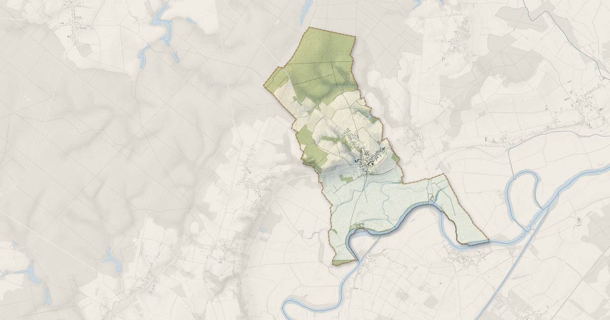 Portrait cartographique de Bonnencontre : relief, eau, forêts, bâti et voies, calculés à partir des données de l'IGN