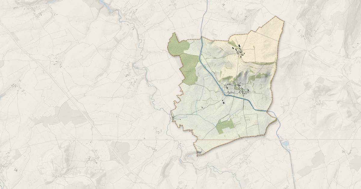 Portrait cartographique de Braux : relief, eau, forêts, bâti et voies, calculés à partir des données de l'IGN