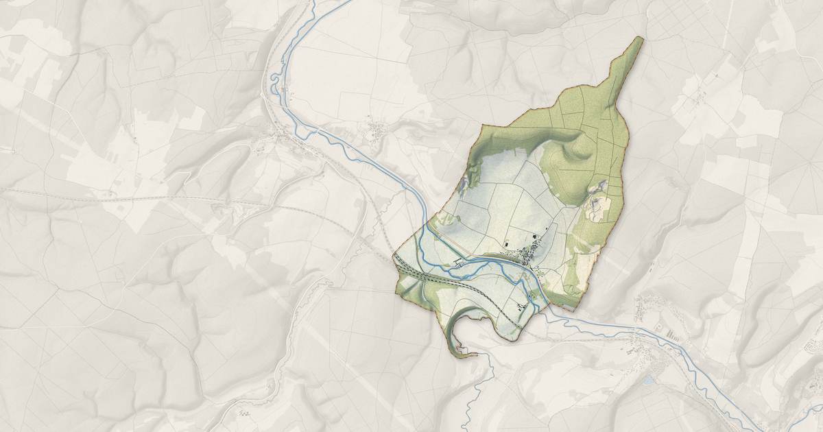 Portrait cartographique de Buffon : relief, eau, forêts, bâti et voies, calculés à partir des données de l'IGN