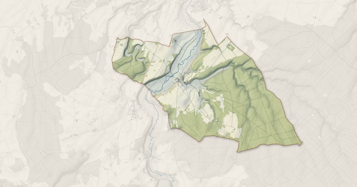 Portrait cartographique de Buncey : relief, eau, forêts, bâti et voies, calculés à partir des données de l'IGN