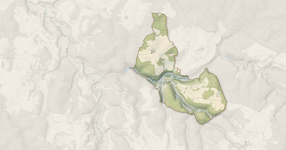 Portrait cartographique de Busseaut : relief, eau, forêts, bâti et voies, calculés à partir des données de l'IGN