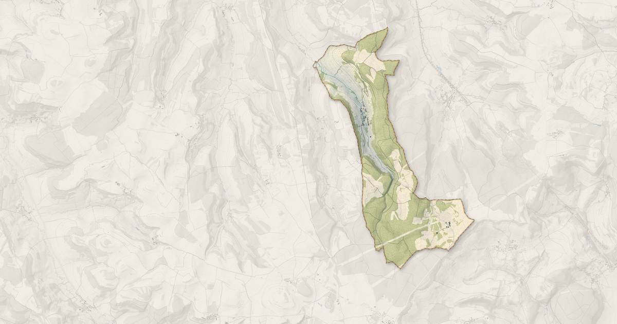 Portrait cartographique de Bussy-la-Pesle : relief, eau, forêts, bâti et voies, calculés à partir des données de l'IGN