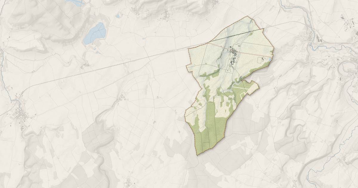 Portrait cartographique de Cérilly : relief, eau, forêts, bâti et voies, calculés à partir des données de l'IGN