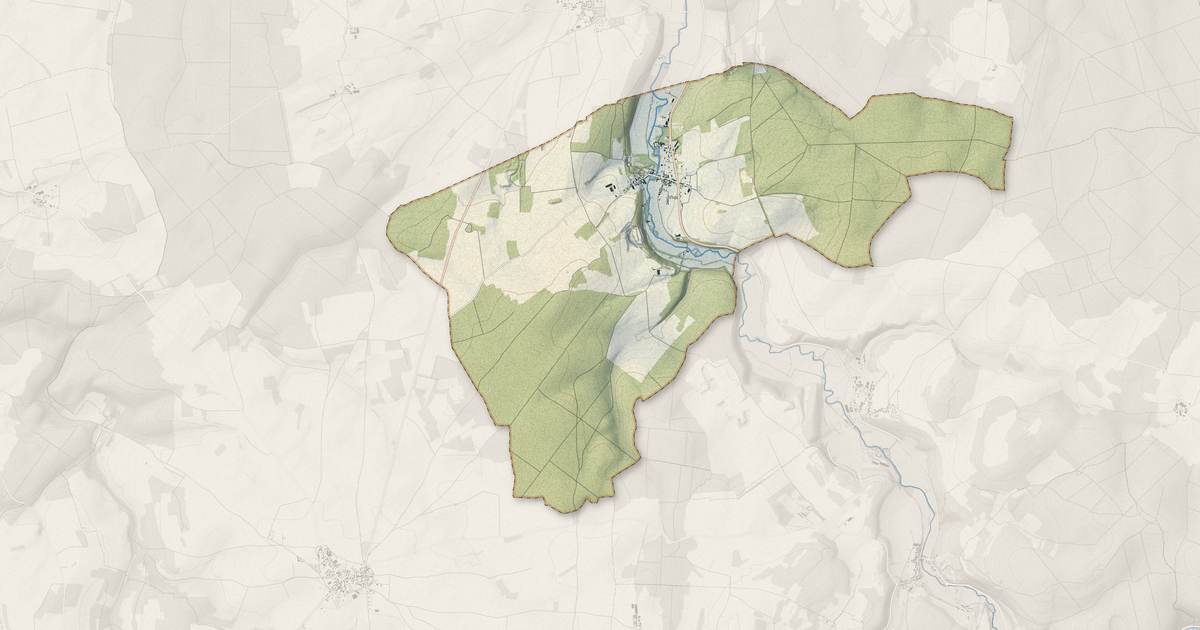 Portrait cartographique de Chamesson : relief, eau, forêts, bâti et voies, calculés à partir des données de l'IGN