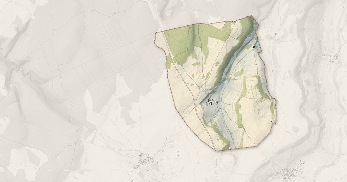 Portrait cartographique de Champagny : relief, eau, forêts, bâti et voies, calculés à partir des données de l'IGN
