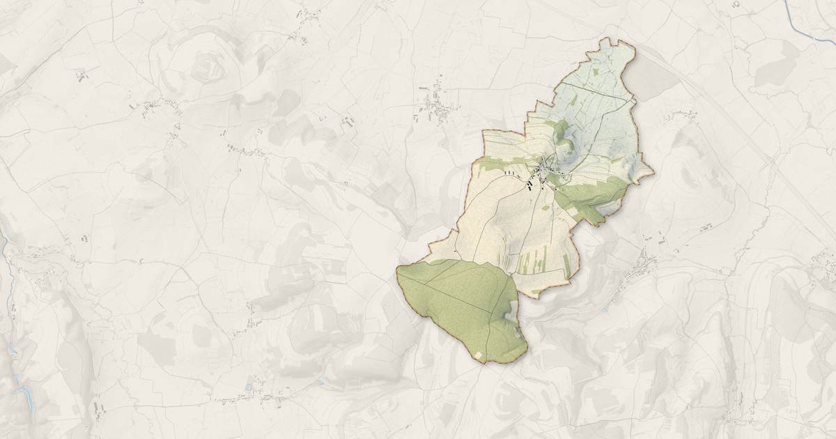 Portrait cartographique de Charny : relief, eau, forêts, bâti et voies, calculés à partir des données de l'IGN