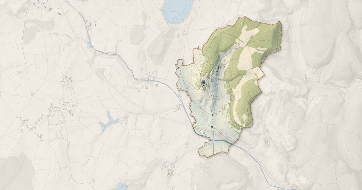 Portrait cartographique de Châteauneuf : relief, eau, forêts, bâti et voies, calculés à partir des données de l'IGN