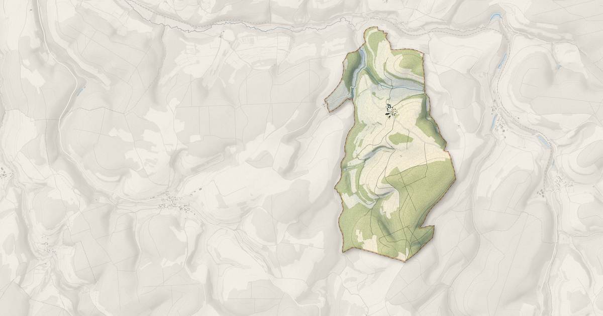 Portrait cartographique de Chaugey : relief, eau, forêts, bâti et voies, calculés à partir des données de l'IGN