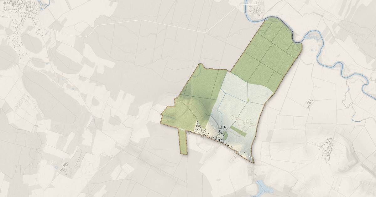 Portrait cartographique de Cléry : relief, eau, forêts, bâti et voies, calculés à partir des données de l'IGN