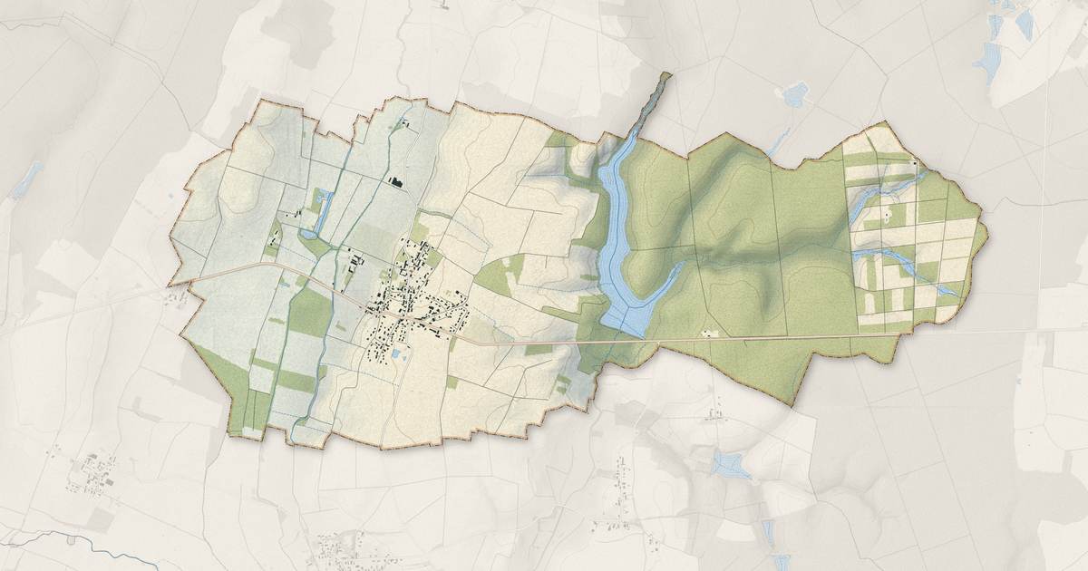 Portrait cartographique de Corberon : relief, eau, forêts, bâti et voies, calculés à partir des données de l'IGN