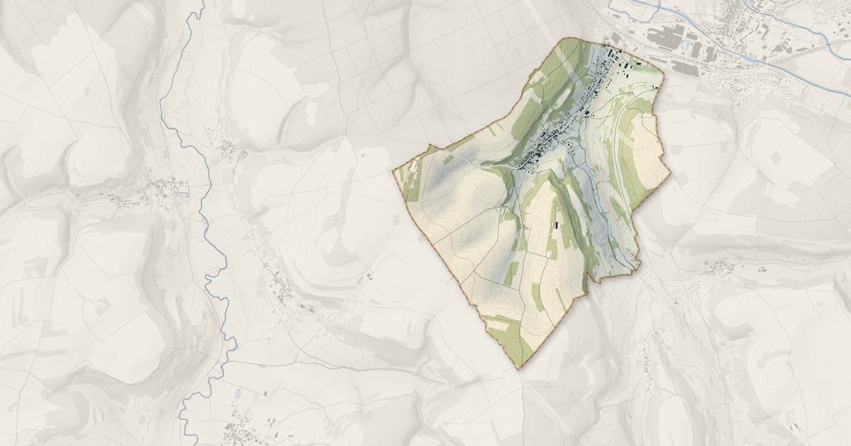 Portrait cartographique de Crépand : relief, eau, forêts, bâti et voies, calculés à partir des données de l'IGN