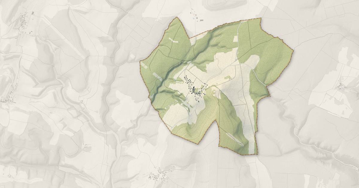 Portrait cartographique de Curley : relief, eau, forêts, bâti et voies, calculés à partir des données de l'IGN