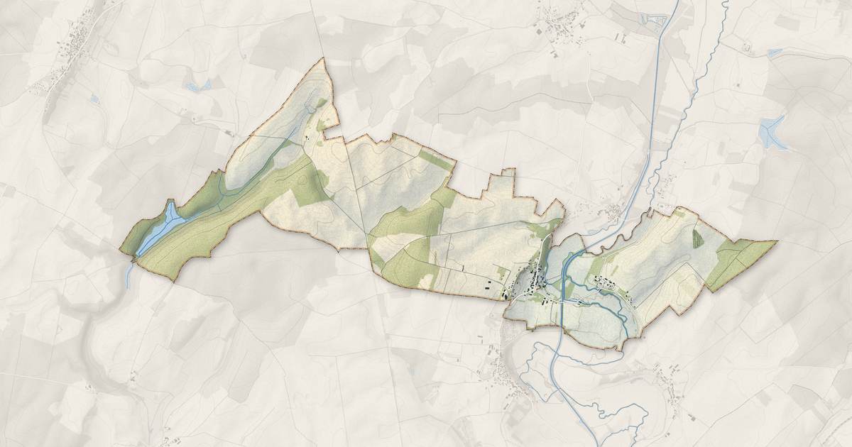 Portrait cartographique de Dampierre-et-Flée : relief, eau, forêts, bâti et voies, calculés à partir des données de l'IGN