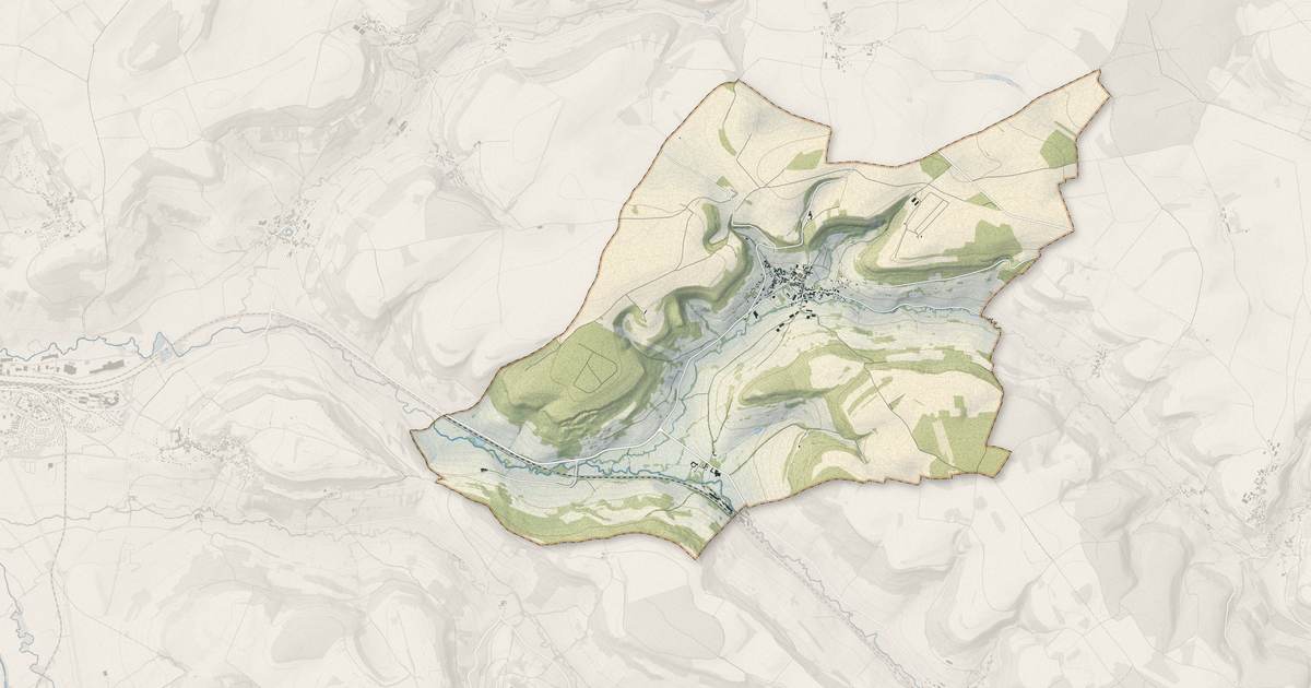 Portrait cartographique de Darcey : relief, eau, forêts, bâti et voies, calculés à partir des données de l'IGN